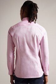 Ted Baker Pink Ildaton Bistretch Herringbone Shirt - Image 2 of 6