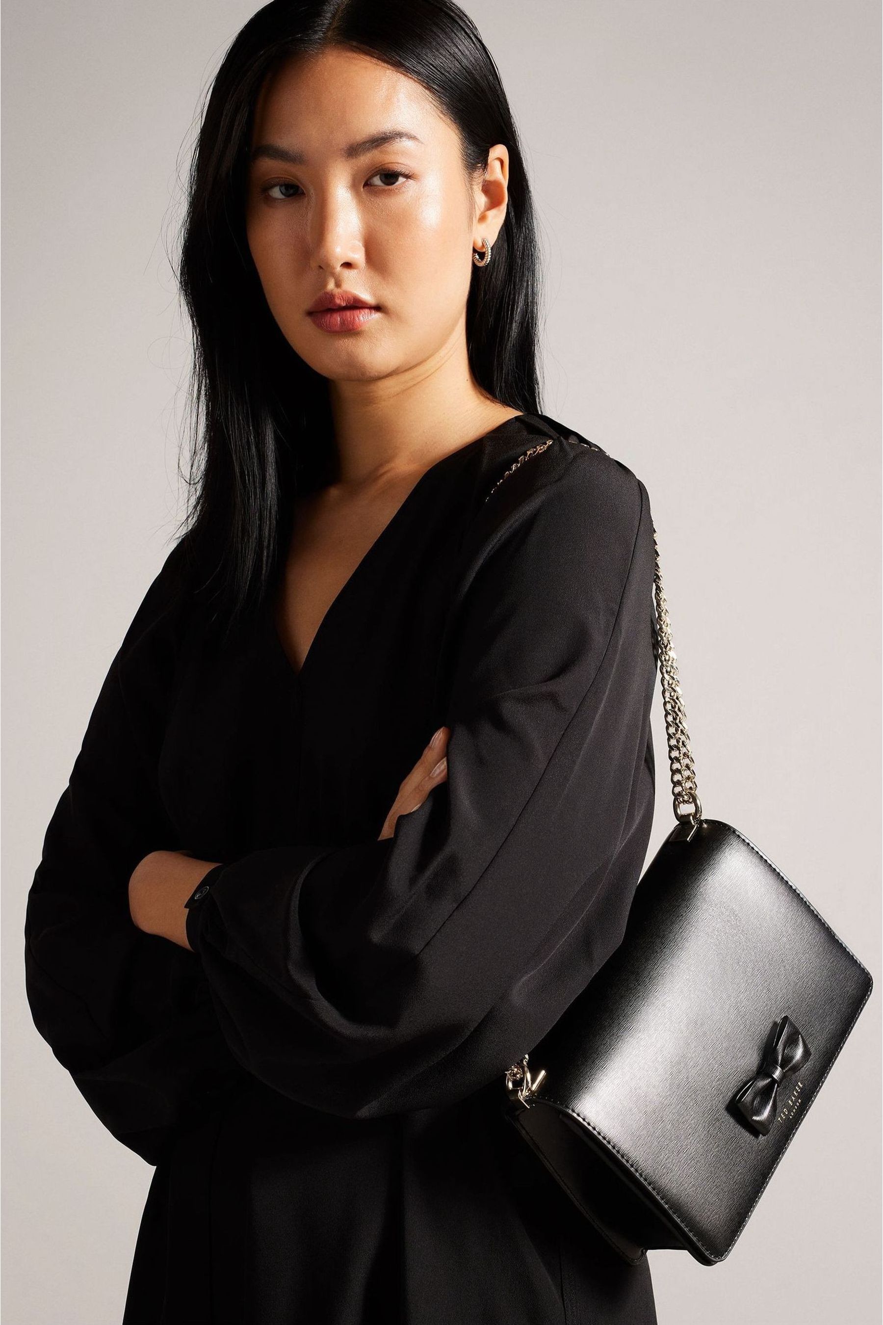 Buy Ted Baker Black Bow Detail Baeleen Leather Cross Body Bag from Next Luxembourg