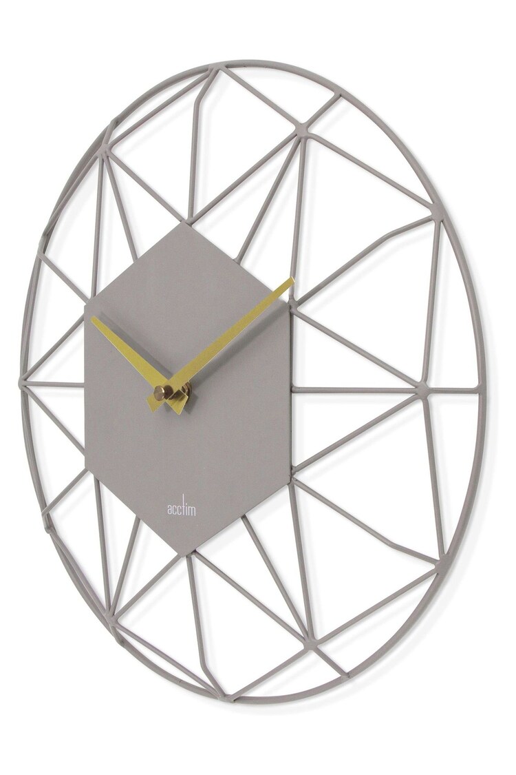 Acctim Clocks Owl Grey Alva 30cm Metal Wire Wall Clock - Image 2 of 4