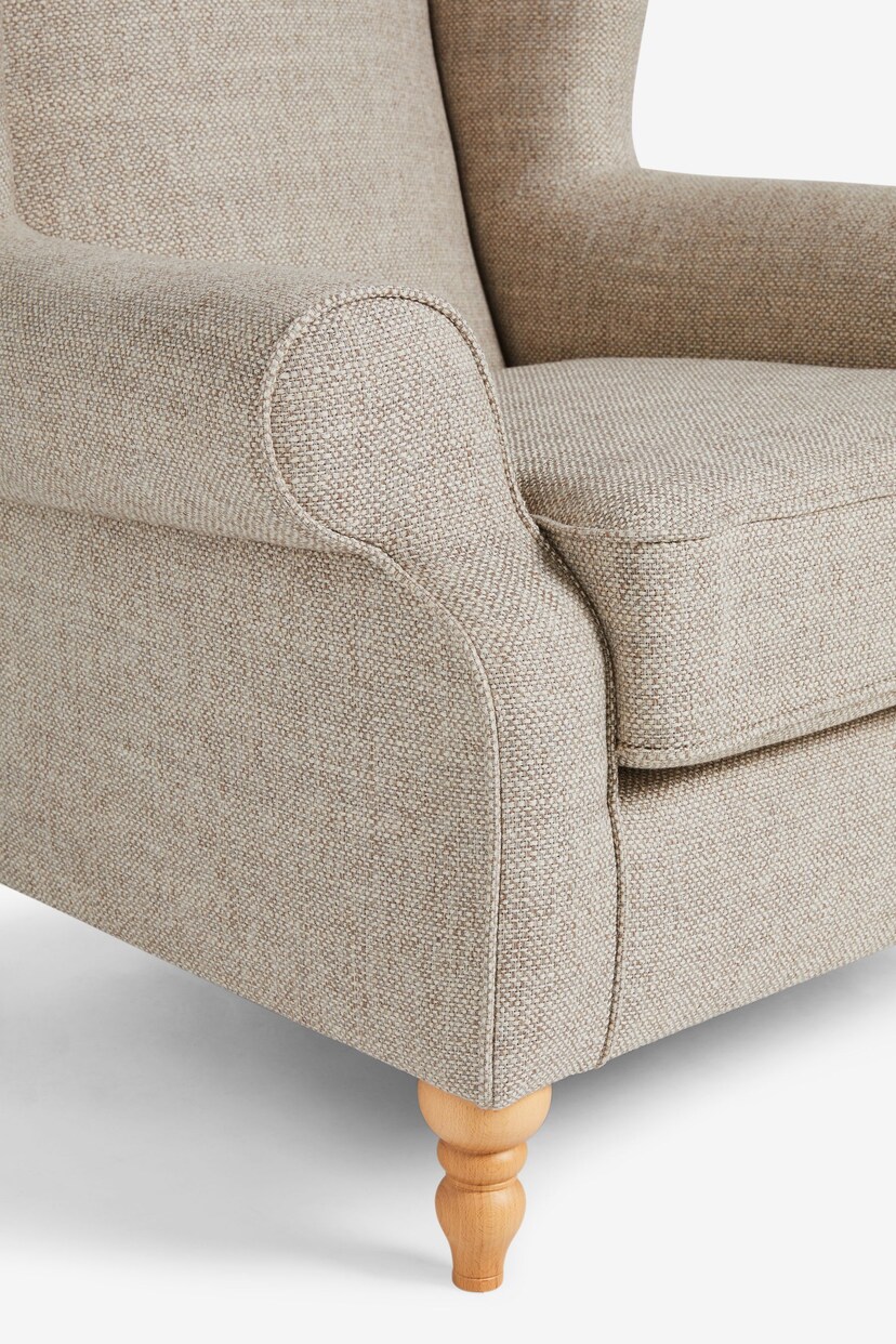 Chunky Weave Mid Natural Grande Sherlock Highback Armchair - Image 7 of 9