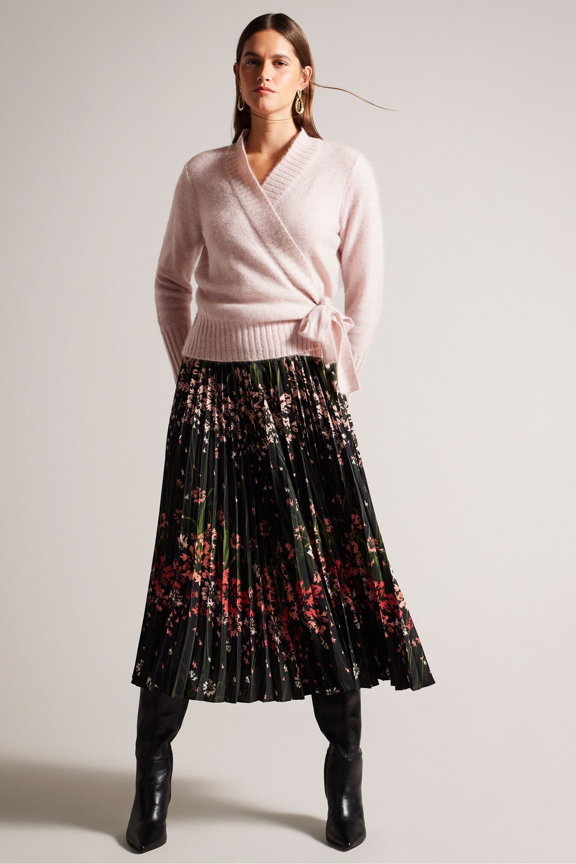 Ted Baker Pink Elliian Wrap Cardigan - Image 3 of 6