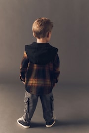 Brown Check Shirt & Smiley T-Shirt 100% Cotton Long Sleeve Check Shirt and T-Shirt Set (3mths-7yrs) - Image 2 of 7