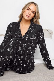 Long Tall Sally Black Animal Print Star Collar Pyjamas Set - Image 2 of 4