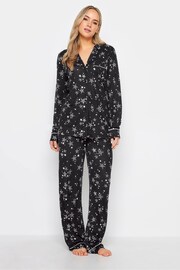 Long Tall Sally Black Animal Print Star Collar Pyjamas Set - Image 3 of 4