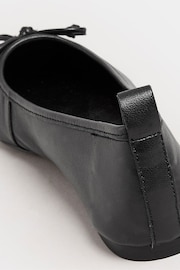 Long Tall Sally Black Leather Ballerina Pumps - Image 7 of 8