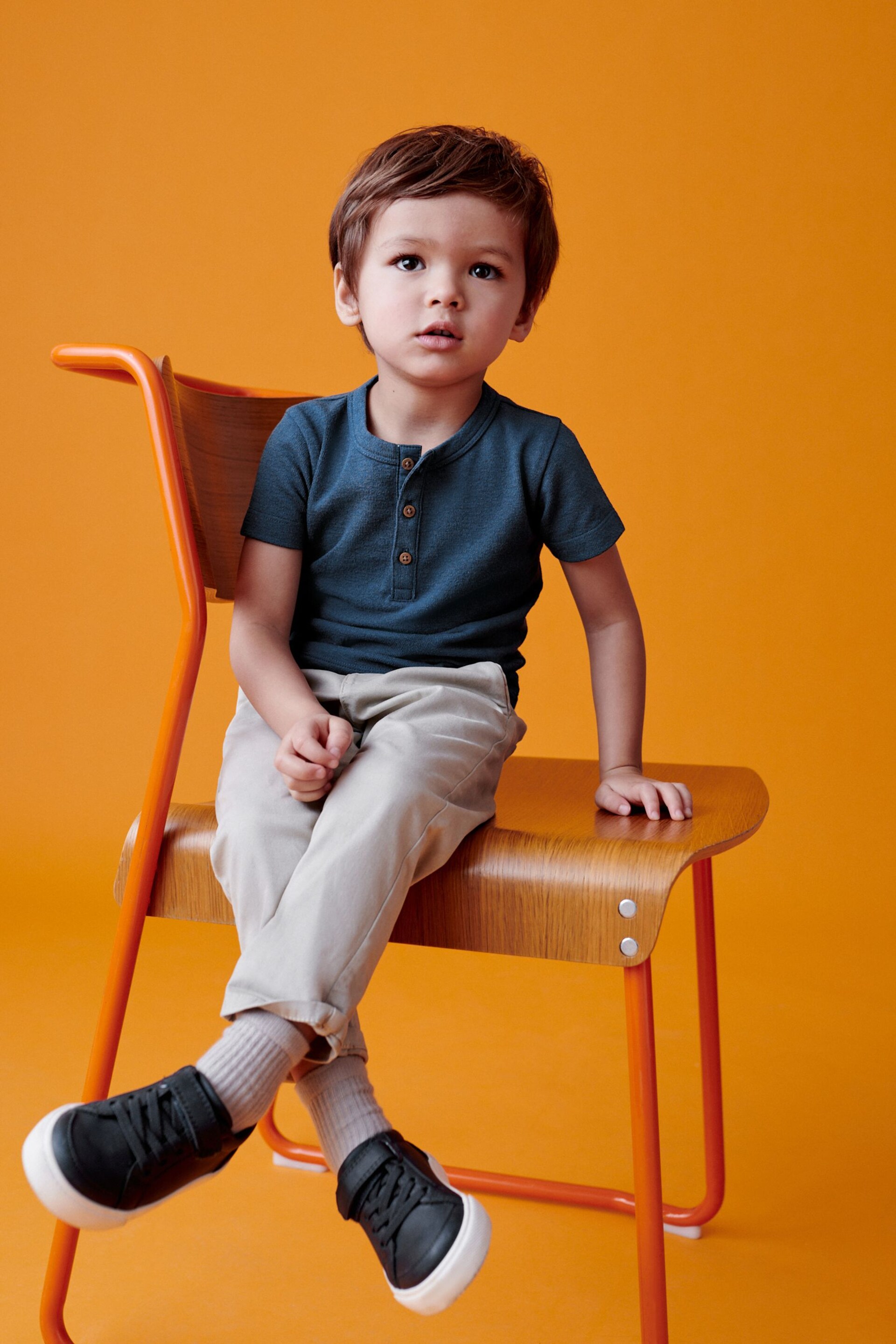 Blue Short Sleeve Henley Neck T-Shirt (3mths-7yrs) - Image 3 of 6