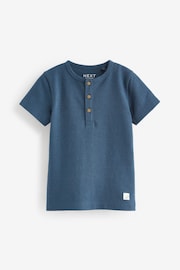 Blue Short Sleeve Henley Neck T-Shirt (3mths-7yrs) - Image 4 of 6