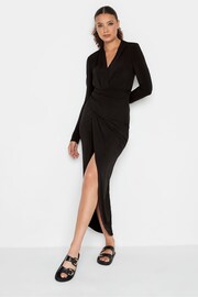 Long Tall Sally Black Long Sleeve Maxi Wrap Dress - Image 1 of 4