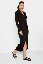 Long Tall Sally Black Long Sleeve Maxi Wrap Dress - Image 3 of 4