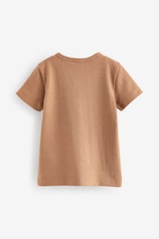 Tan Brown Short Sleeve Henley Neck T-Shirt (3mths-7yrs) - Image 6 of 7