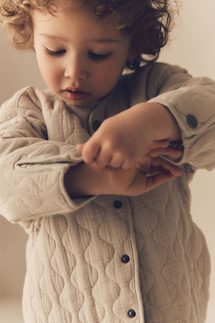 Grey Quilted Bomber Shacket (3mths-7yrs) - Image 4 of 4