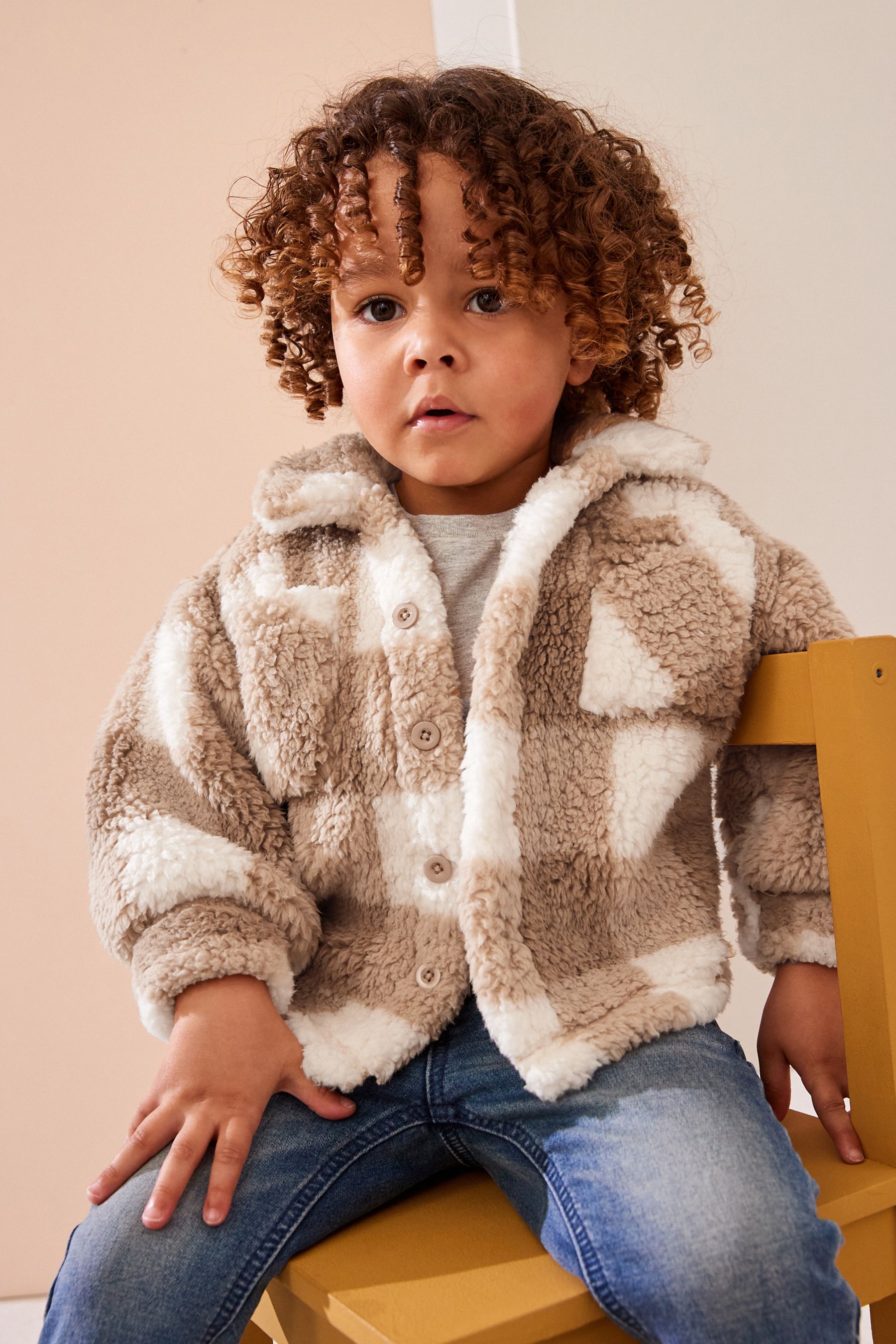 Chunky fleece coach jacket discount