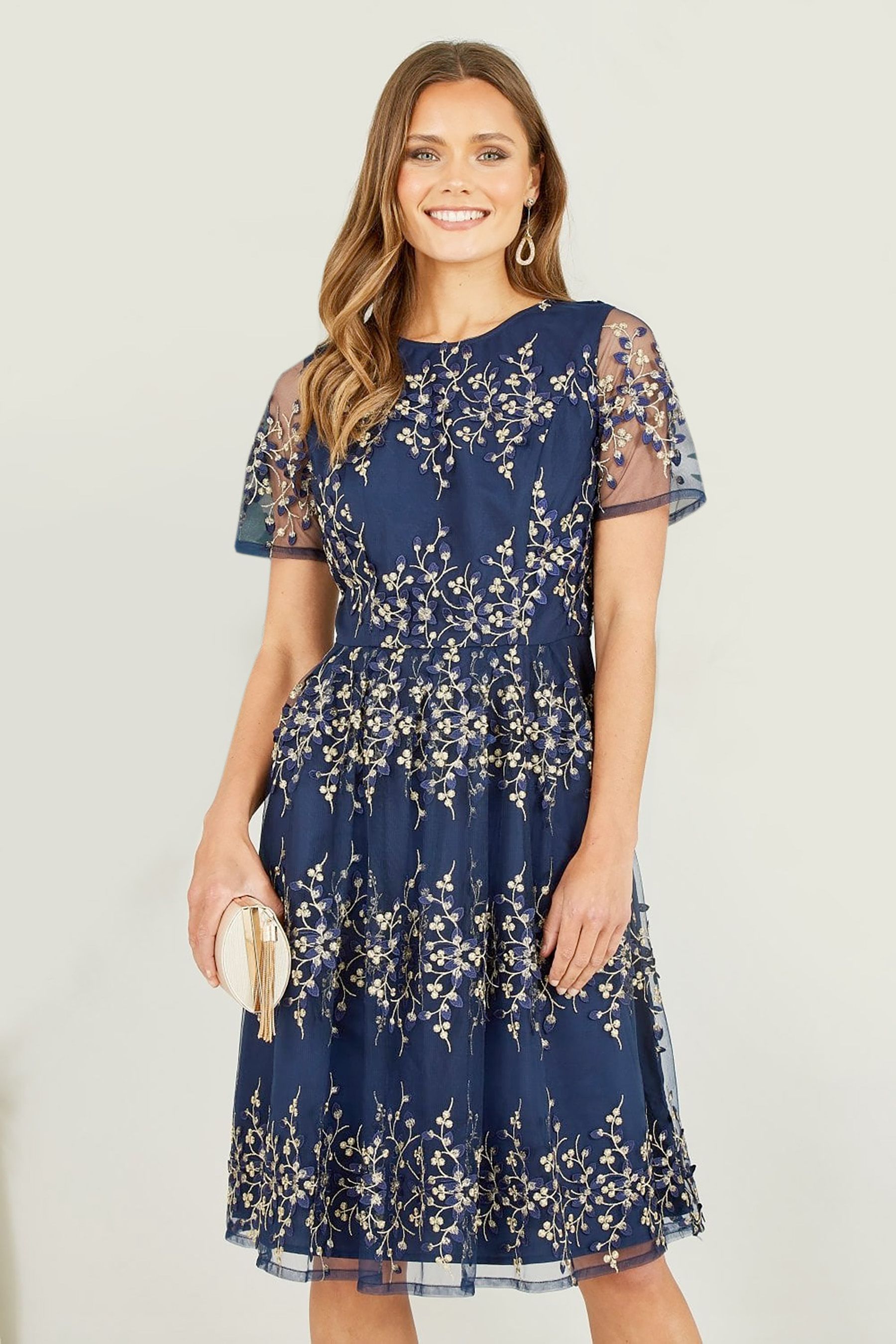 Yumi embroidered dress on sale