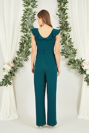 Mela Green Jumpsuit With Gold Buckle and Frill Detail - Image 2 of 4