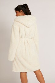 Boux Avenue Cream Sparkle Faux Fur Midi Cosy Supersoft Robe Dressing Gown - Image 3 of 5