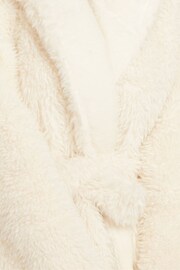 Boux Avenue Cream Sparkle Faux Fur Midi Cosy Supersoft Robe Dressing Gown - Image 5 of 5