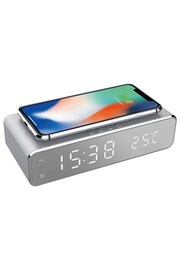 MenKind Silver Mirror Wireless Charging Clock 10W - Image 3 of 5