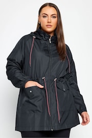 Yours Curve Blue Showerproof Lightweight Parka - Image 1 of 4