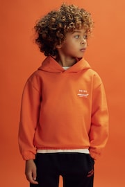 Reiss x McLaren F1 Team Papaya 9-13 yrs McLaren F1 Elasticated Cotton Hoodie - Image 7 of 9