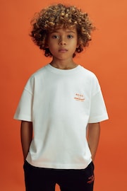 Reiss x McLaren F1 Team White Junior McLaren F1 Oversized Cotton Crew Neck T-Shirt - Image 1 of 9