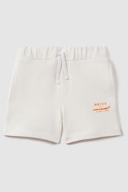 Reiss x McLaren F1 Team White Junior McLaren F1 Cotton Drawstring Shorts - Image 2 of 7