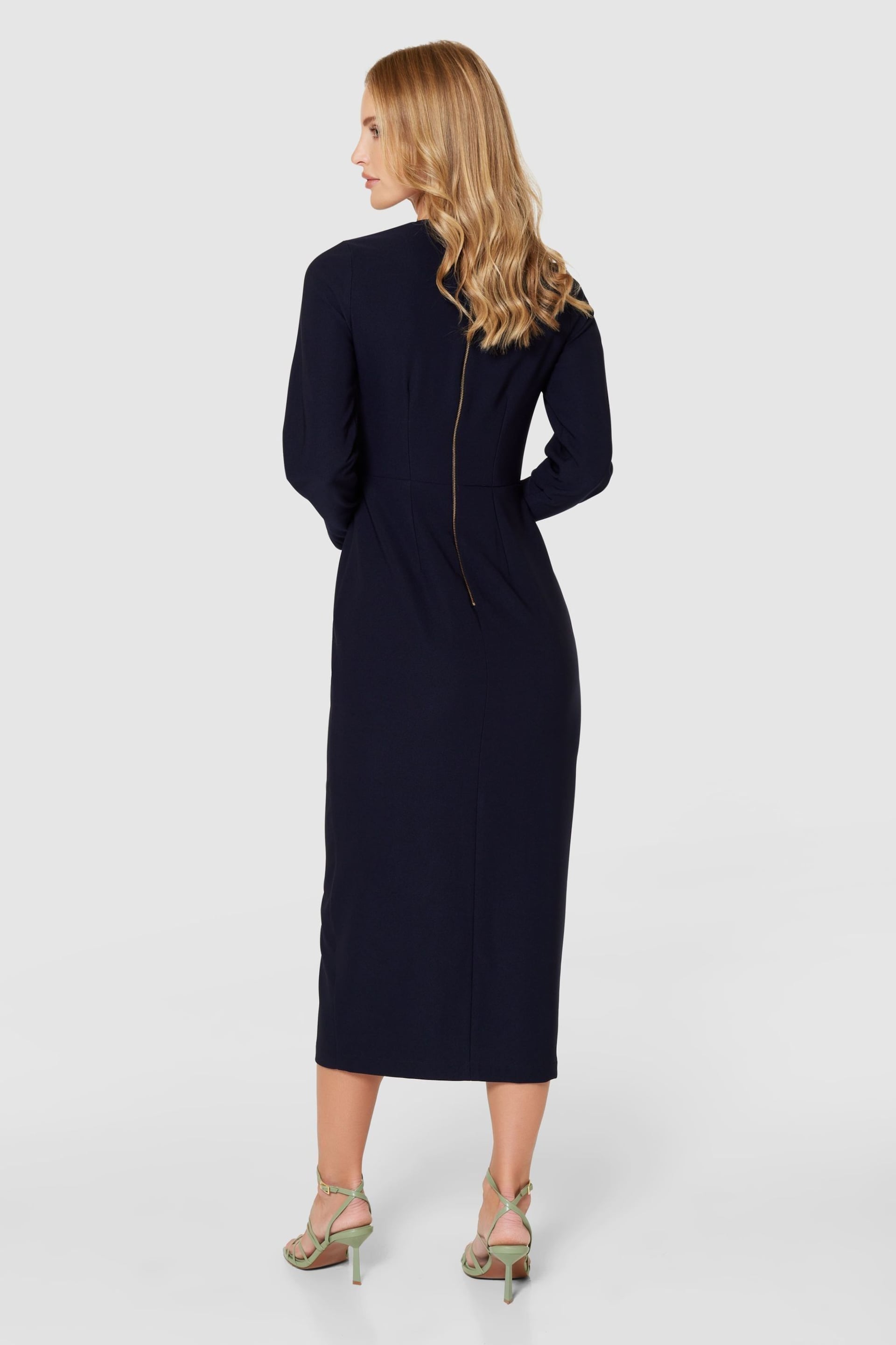 Closet London Navy Twist Pencil Dress - Image 4 of 4