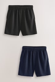 Black/Navy 2 Pack Sports Shorts (3-16yrs) - Image 1 of 7