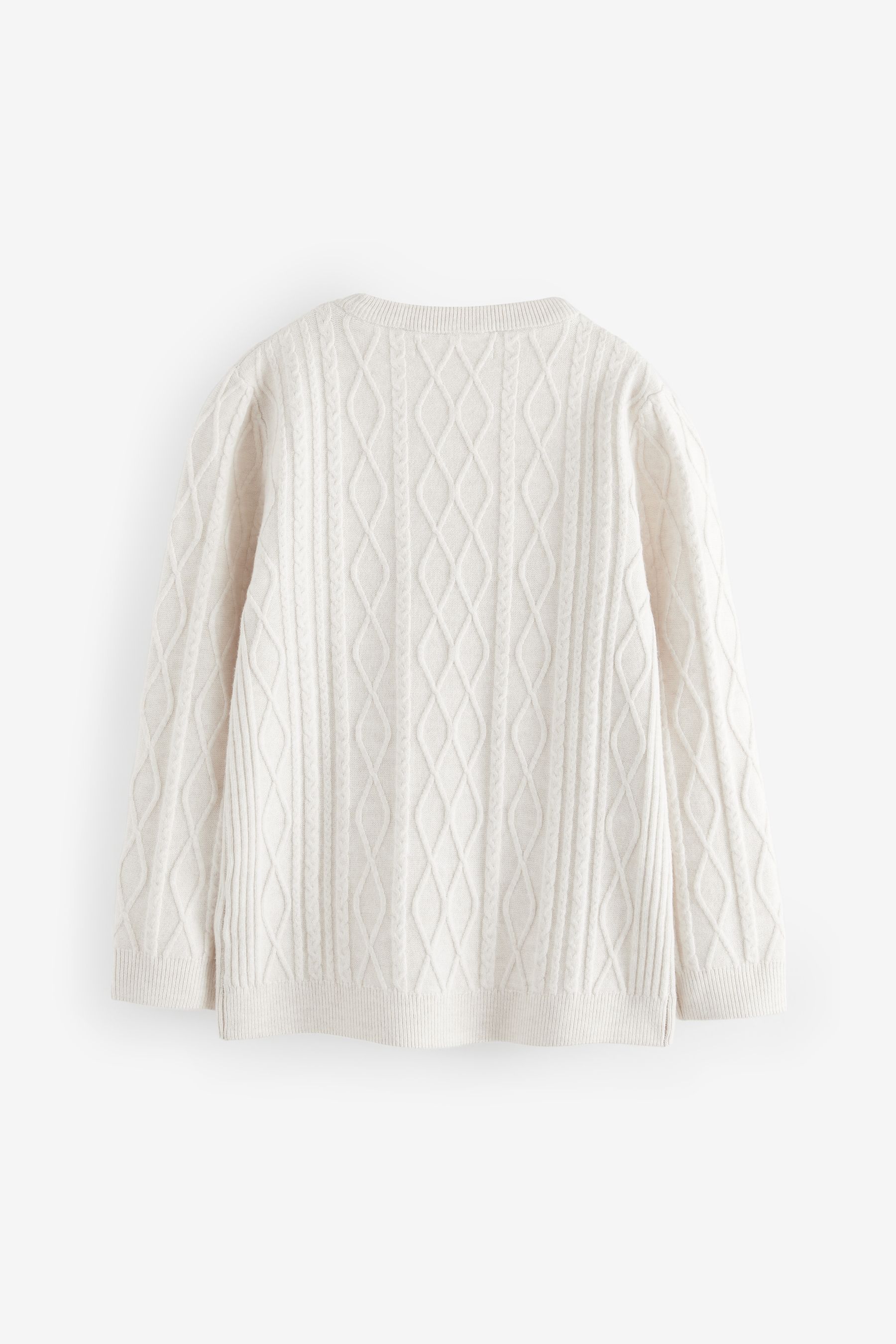 Long cream cable knit jumper sale