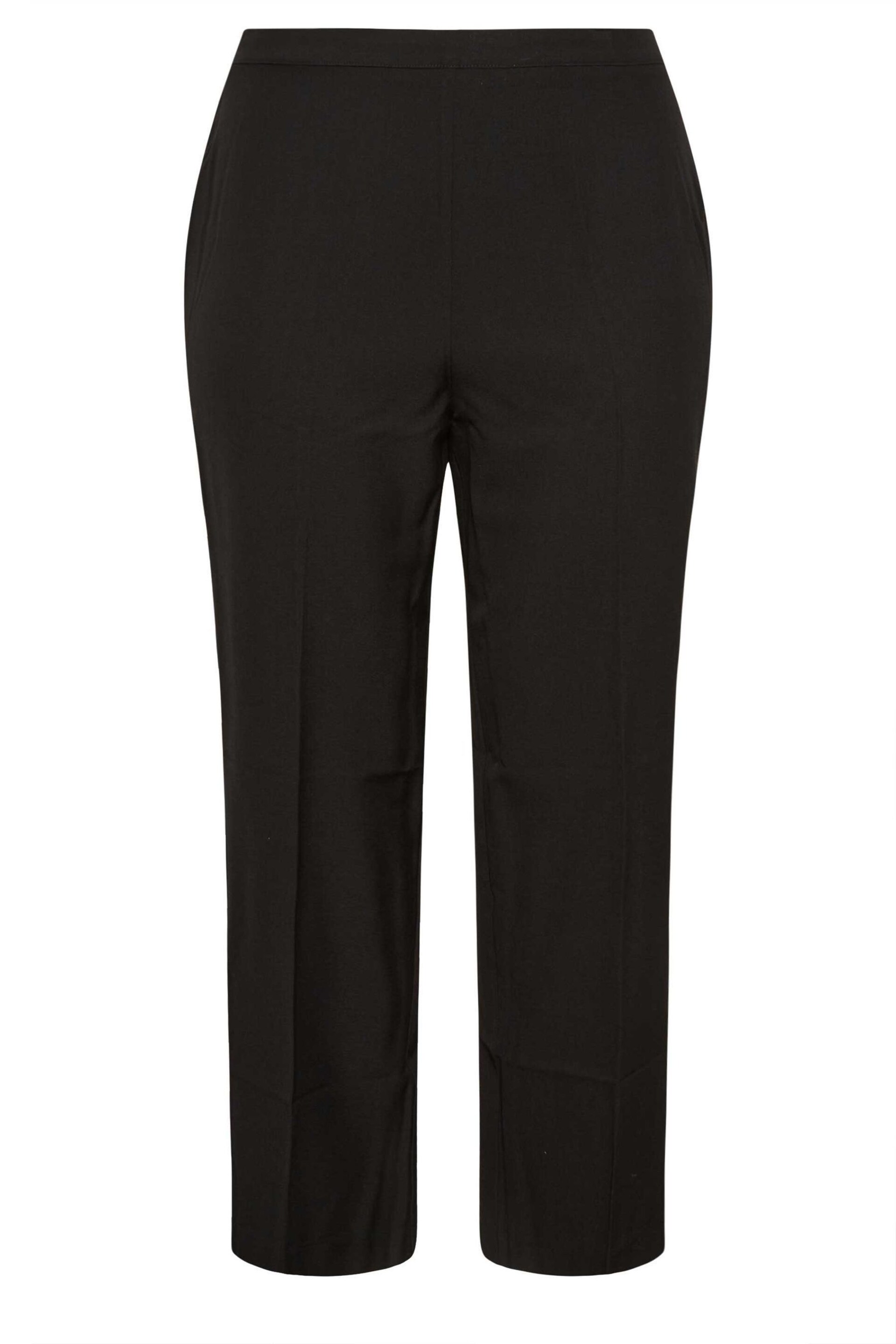 Yours Curve Black Elasticated Stretch Straight Leg Trousers - Image 5 of 6