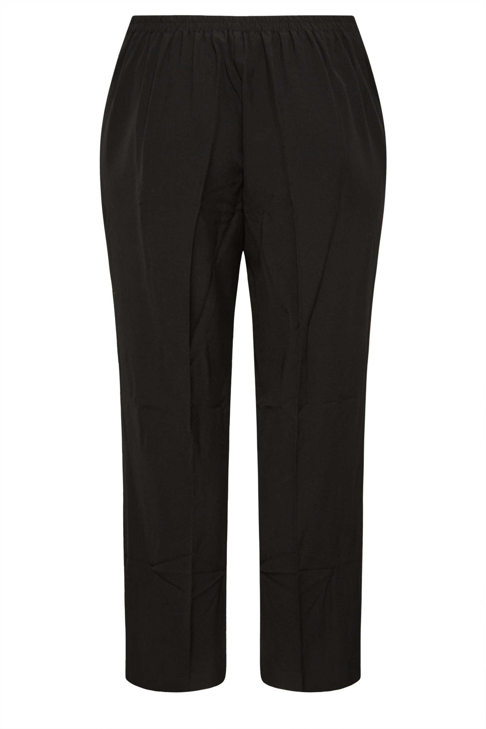 Yours Curve Black Elasticated Stretch Straight Leg Trousers - Image 6 of 6