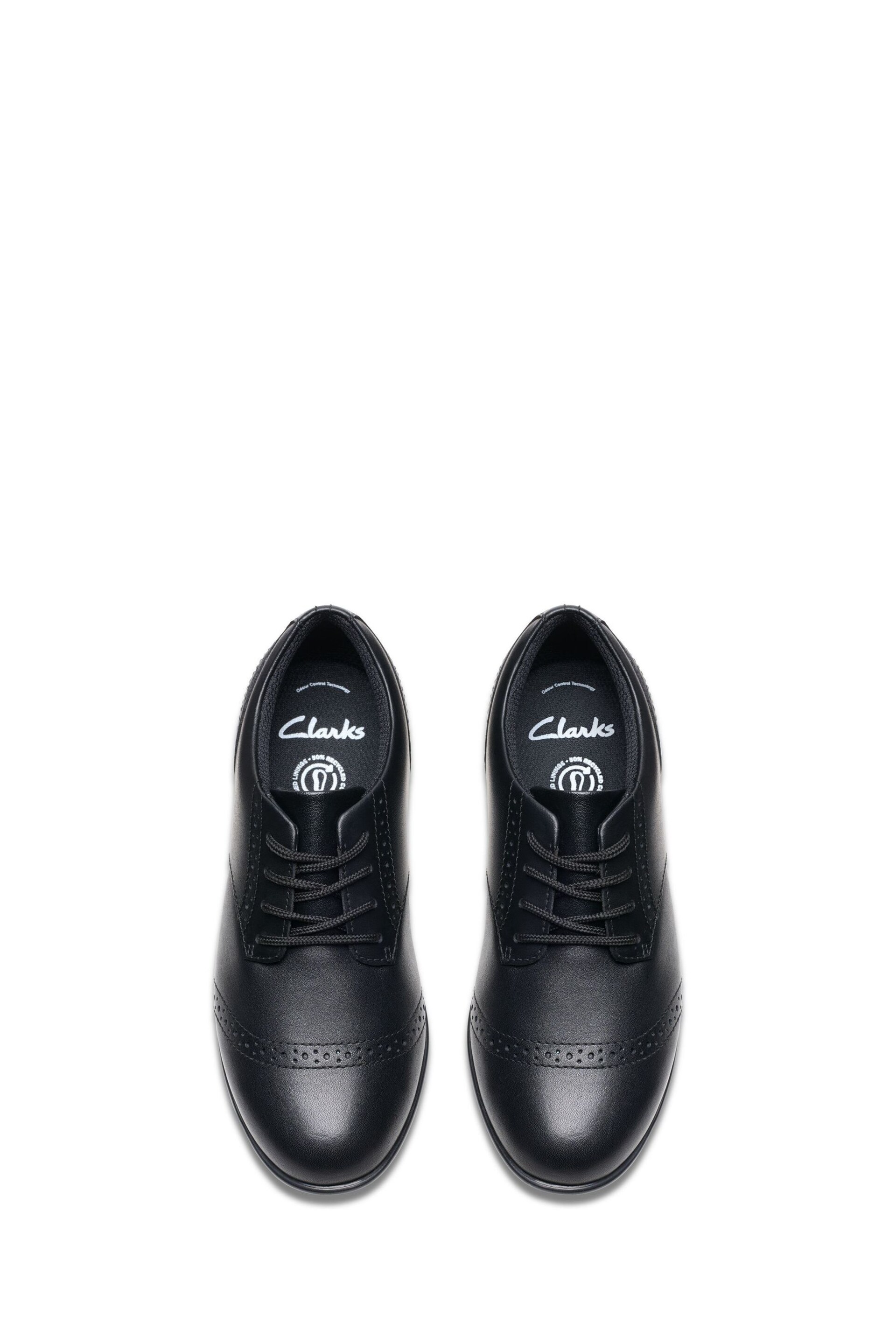 Clarks Black Leather FinjaBrogue O Shoes - Image 5 of 8