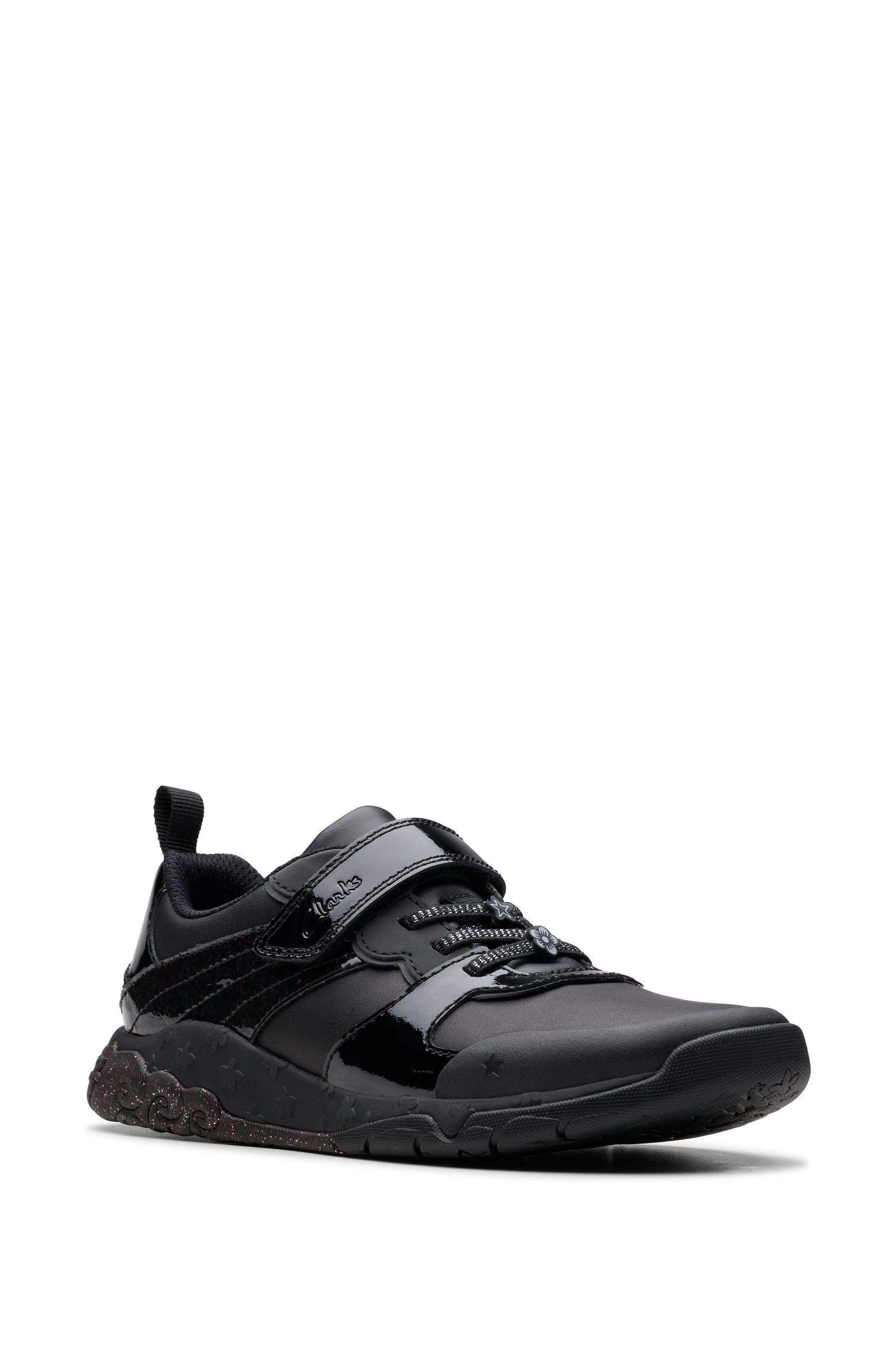 Tidal chunky sole trainer in black knit top