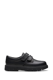 Clarks Black Wide Fit (G) Leather Lorcam Loop Shoes - Image 1 of 6