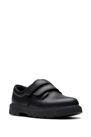 Clarks Black Wide Fit (G) Leather Lorcam Loop Shoes - Image 3 of 6