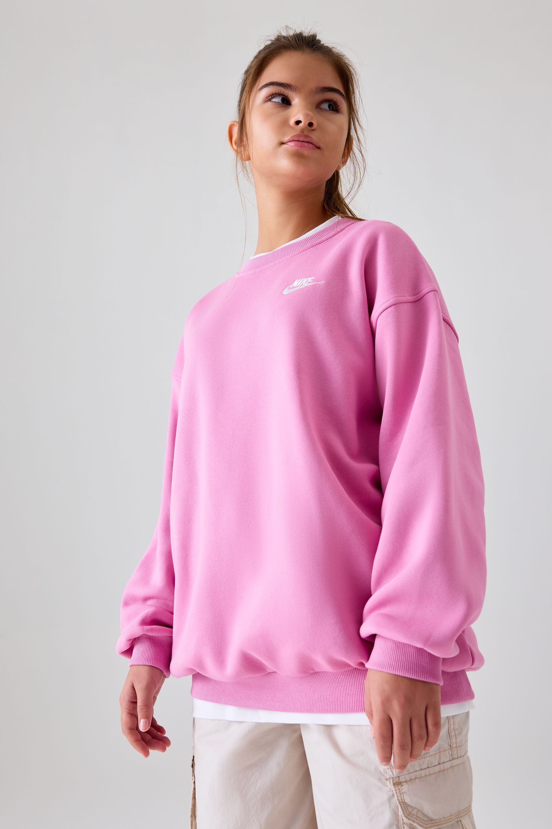 Buy Nike Flamingo Pink Oversized Club Fleece Sweatshirt from the Next UK online shop