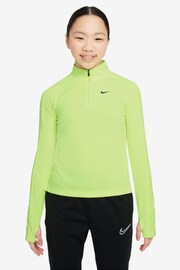 Nike Yellow Volt Dri-FIT Long-Sleeve 1/2 Zip Top - Image 1 of 3