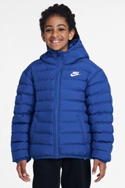 Nike Royal Blue Synthetic Fill Hooded Jacket - Image 1 of 3