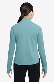 Nike Denim Turquoise Dri-FIT Long-Sleeve 1/2 Zip Top - Image 2 of 3