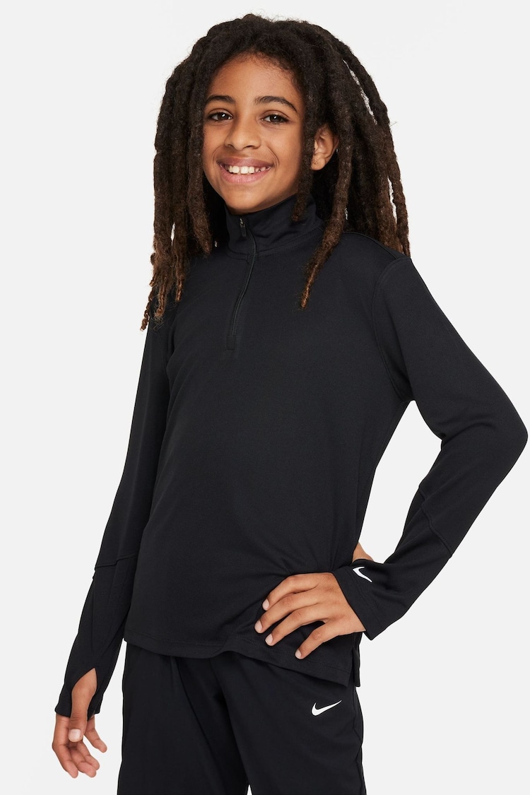 Nike Black Multi Dri-FIT UV Long Sleeve 1/2-Zip Top - Image 1 of 6