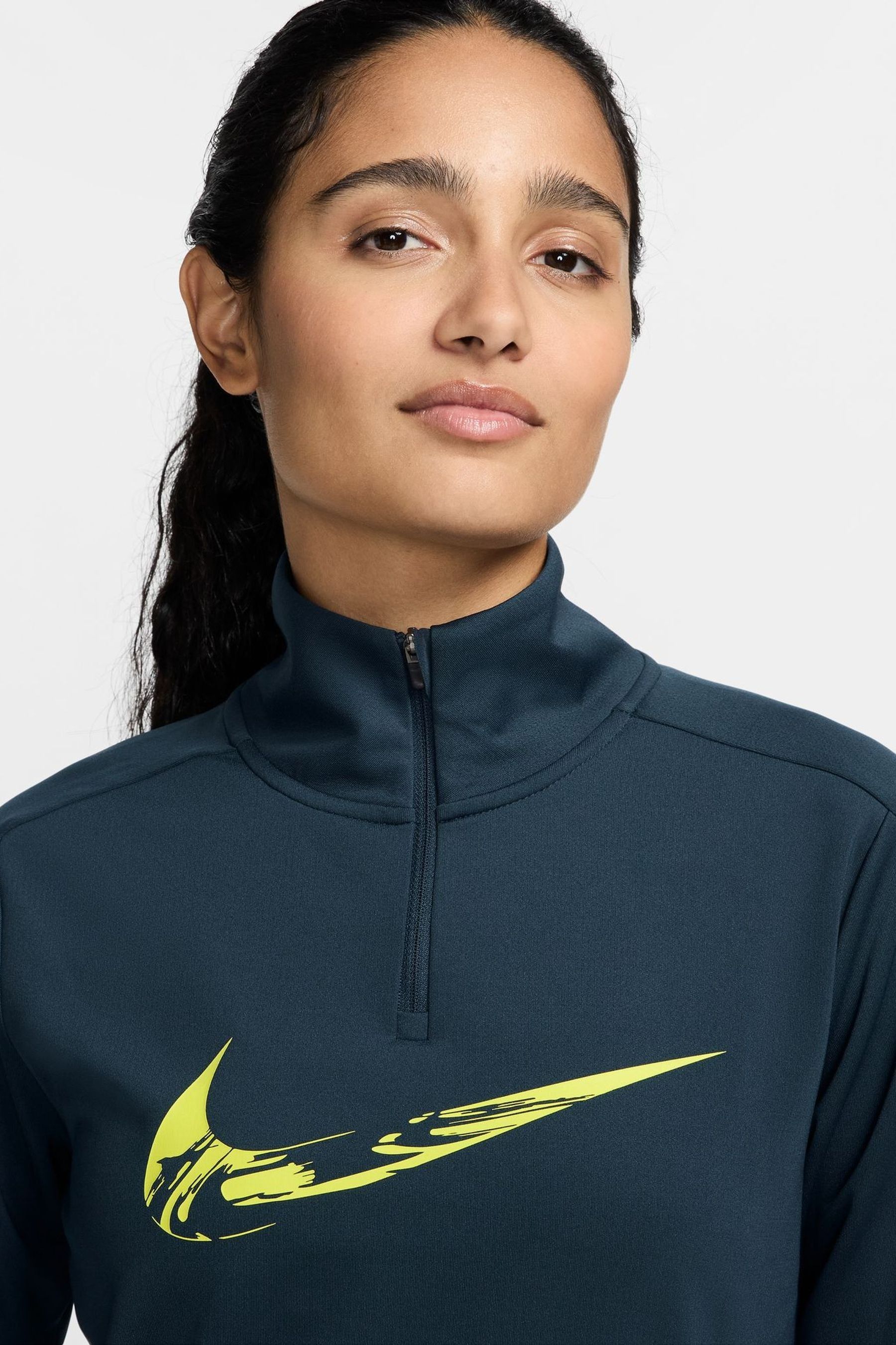 Buy Nike Blue Swoosh Half Zip Long Sleeve Running Top from Next Ireland
