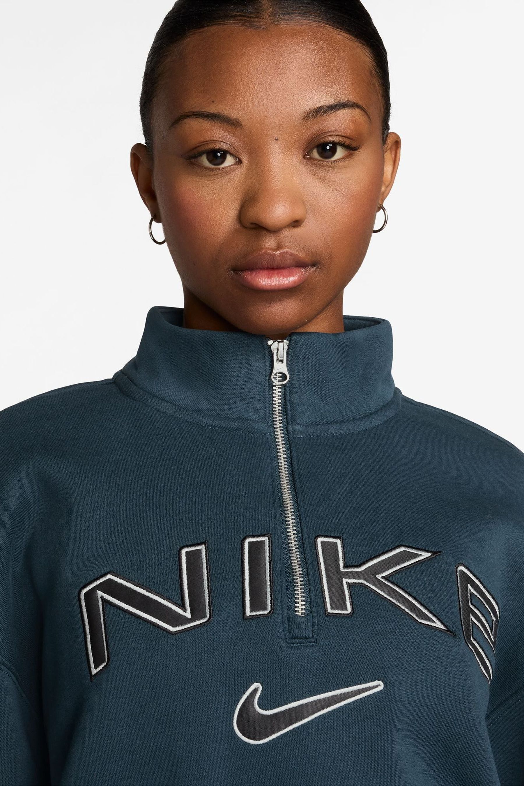 Nike swoosh quarter zip funnel sweatshirt shop