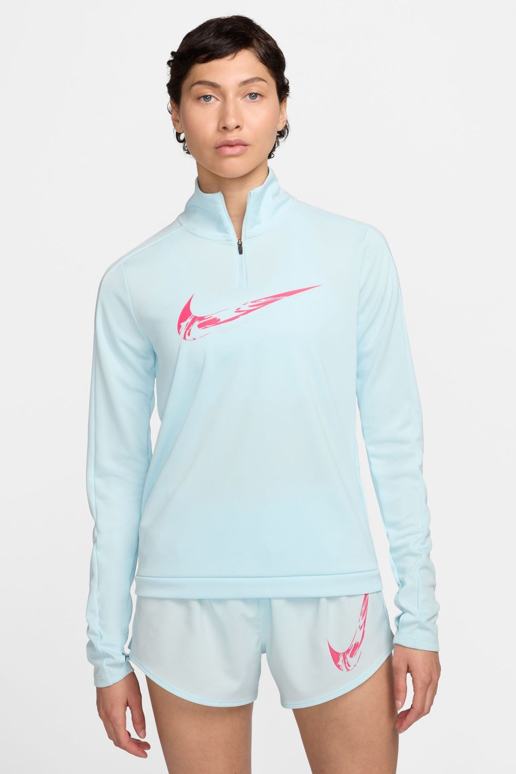 Nike light blue half zip hot sale