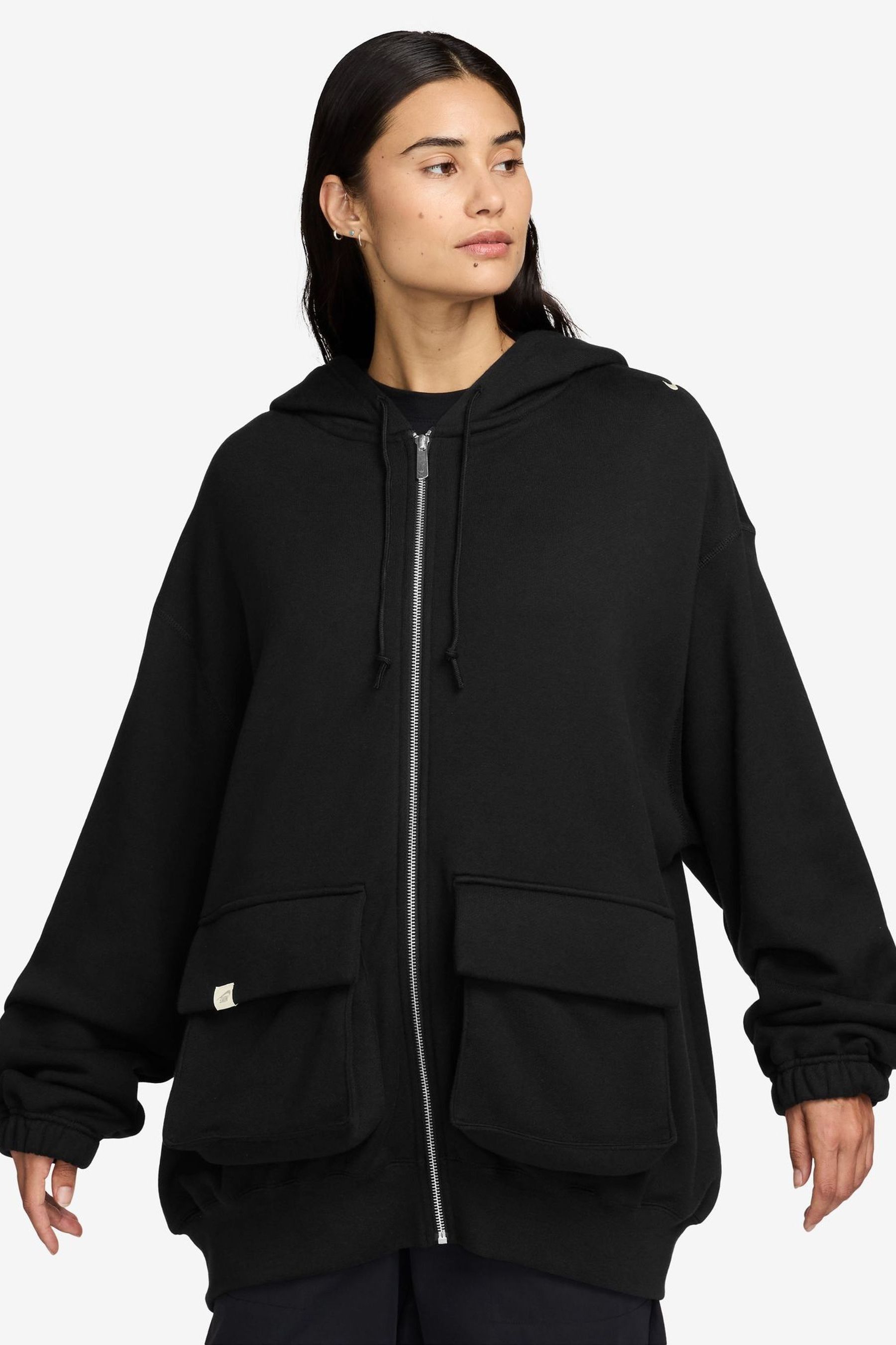Buy Nike Black Oversized Full Zip Backprint 100 Cotton Hoodie from Next Malta