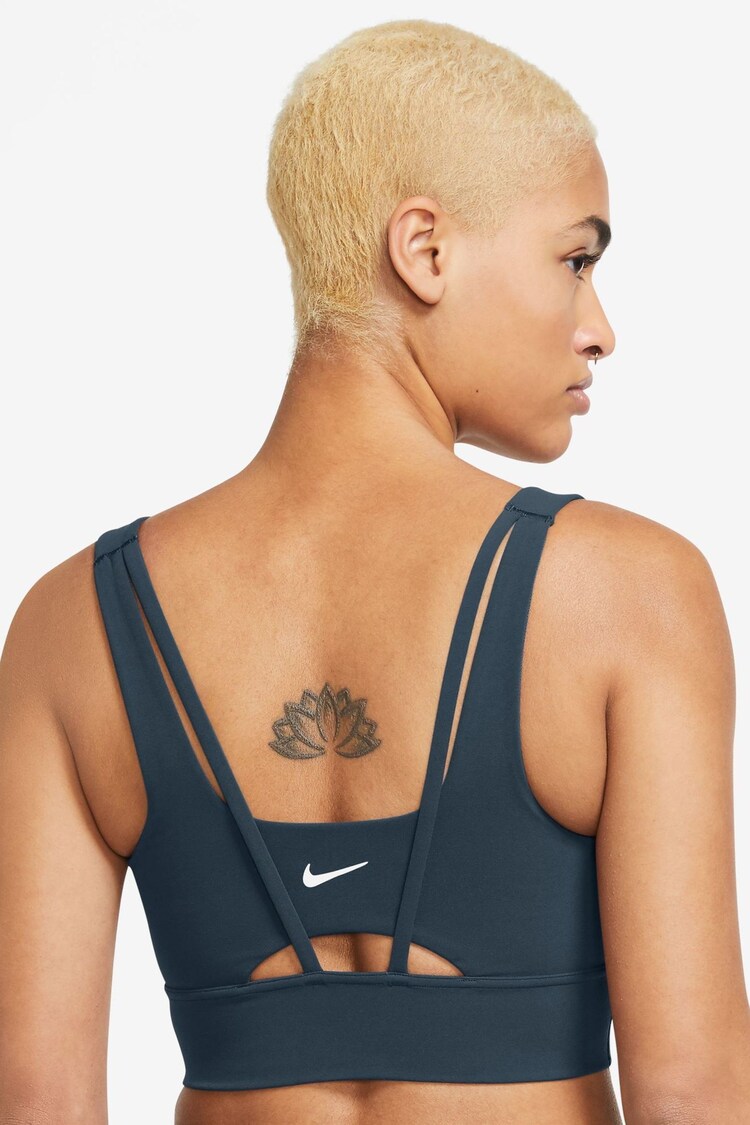 Nike Armory Navy Zenvy Medium-Support Padded Longline Sports Bra - Image 2 of 3