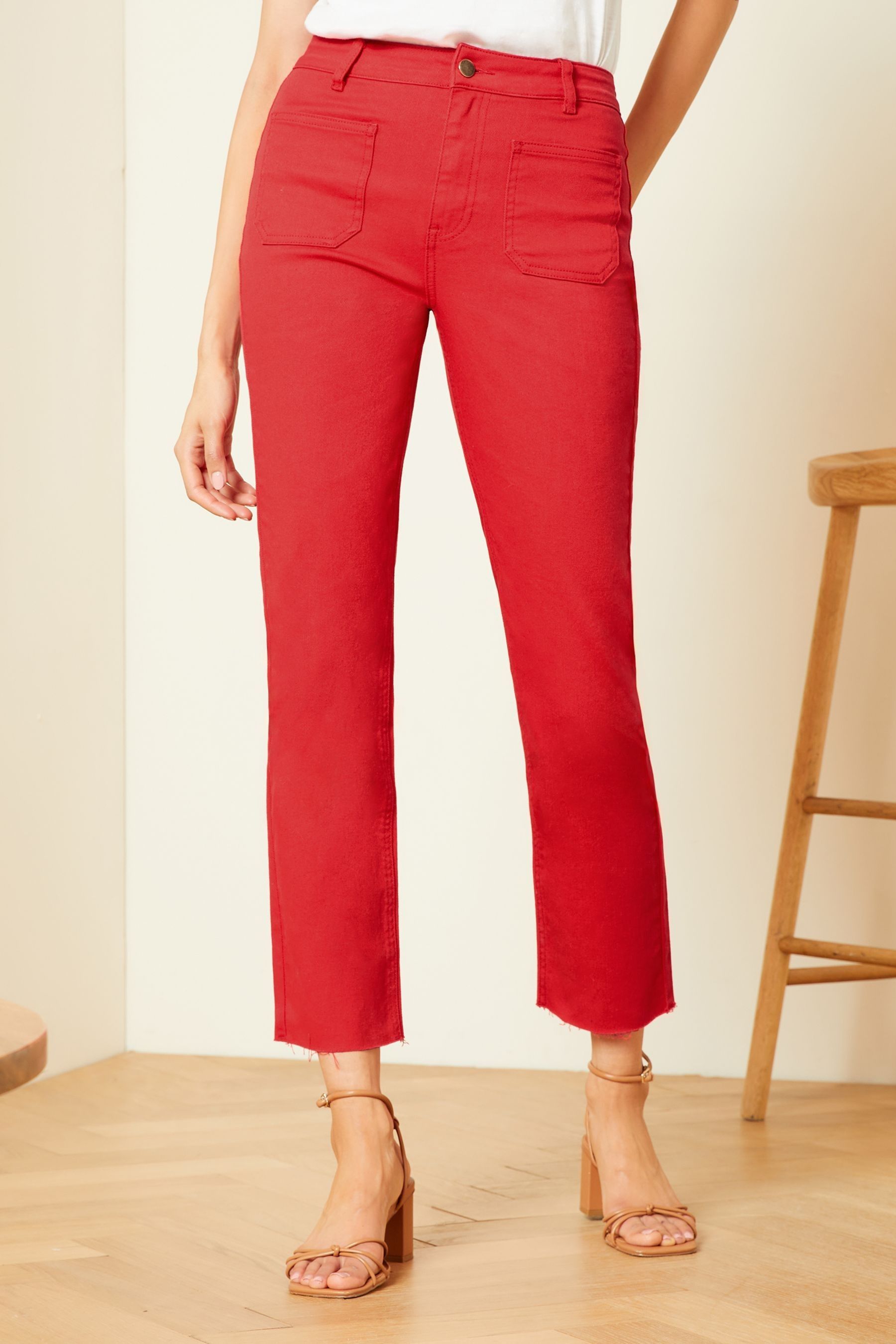 Buy Love Roses Red Slim Crop Jeans from Next Canada