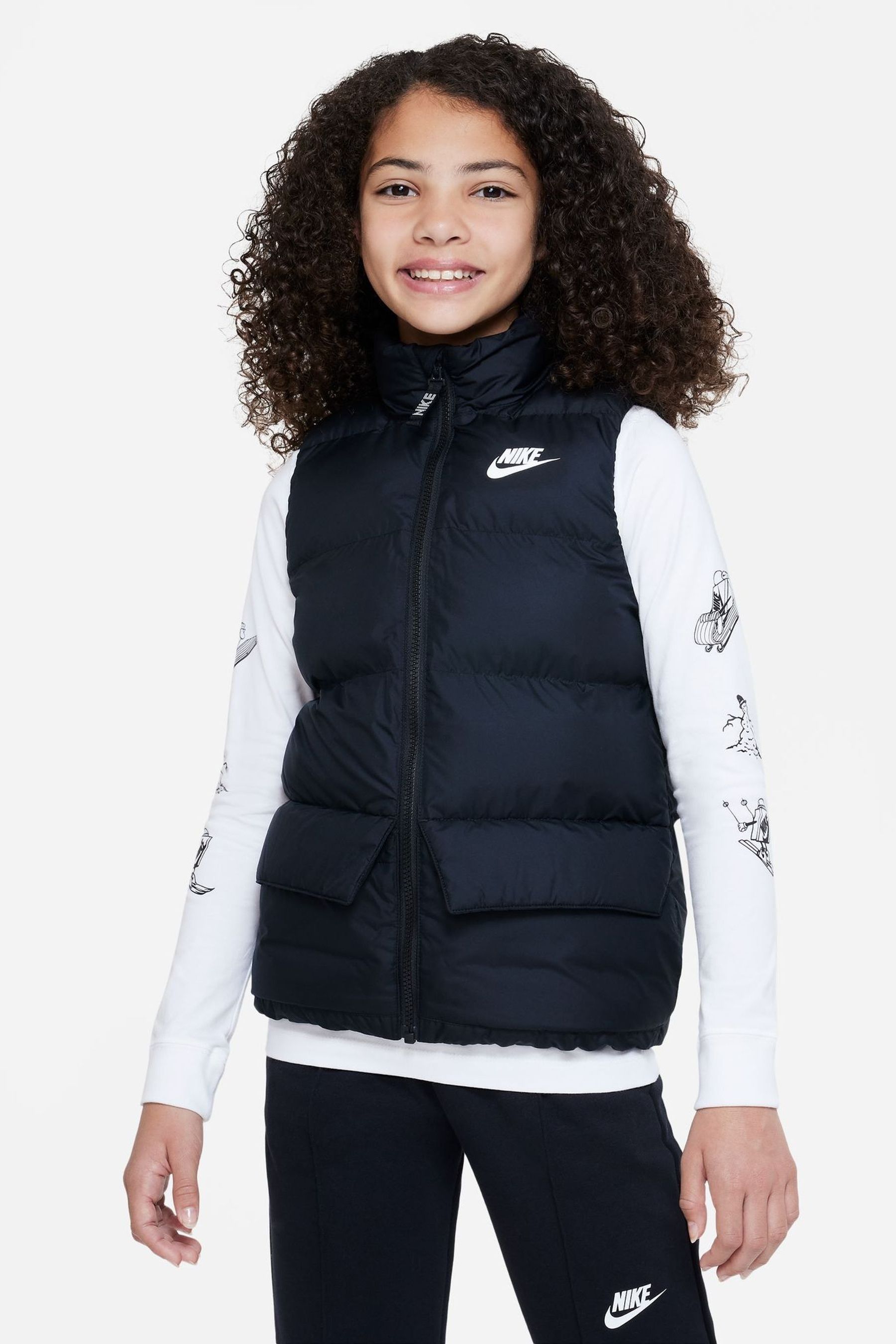 Buy Nike Black Sportswear Synthetic Fill Gilet from the Next UK online shop