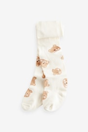 Cream/Oatmeal Bear Baby Tights 2 Pack (0mths-2yrs) - Image 2 of 3