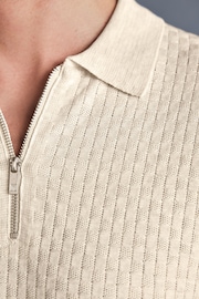 Ecru White Signature Regular Textured Polo Shirt - Image 5 of 7
