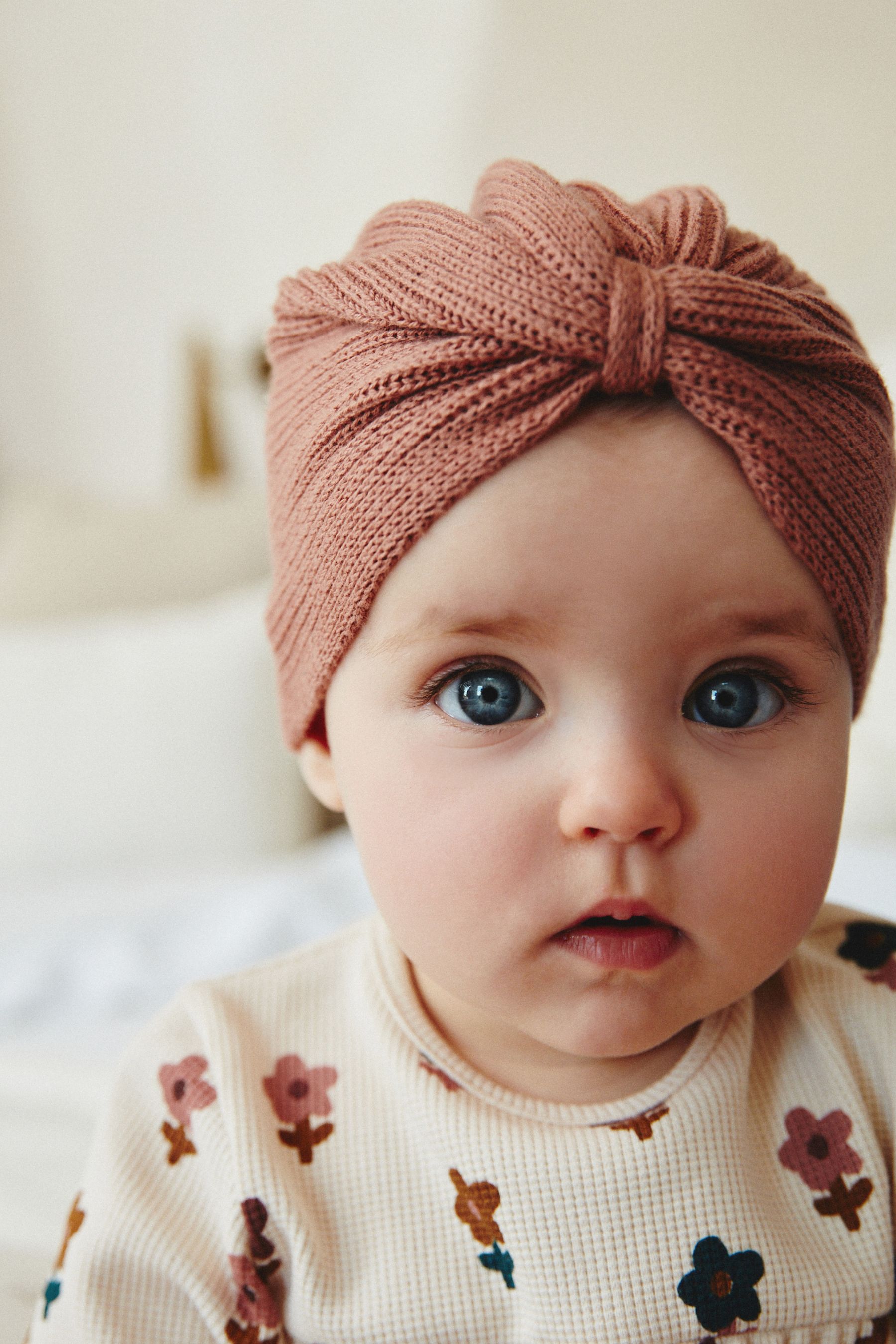 Buy Pink Baby Knitted Turban 100% Cotton Hat (0mths-3yrs) from Next Georgia