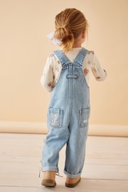 Denim Floral Printed 100% Cotton Dungaree Set (3mths-7yrs) - Image 3 of 8